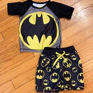 BATMAN Kids Rash guard & Swim Shorts Size 12Months